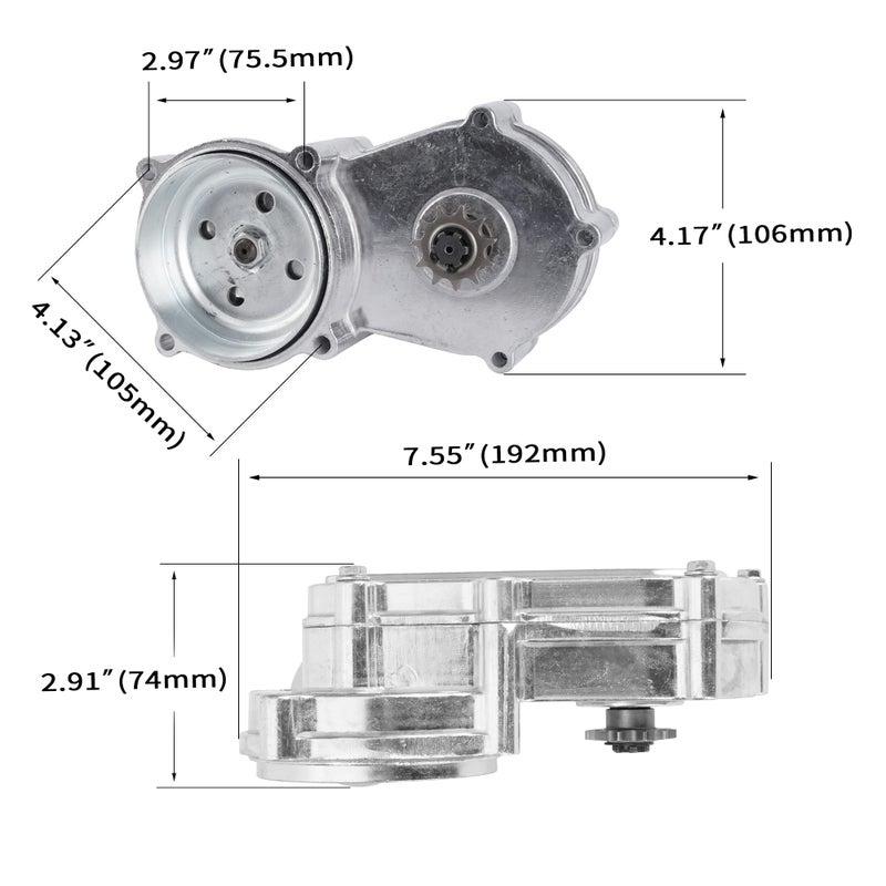 MTATCN Heavy Duty Transmission Gear Reduction Box Clutch Twin-chain for 47cc 49cc 2-stroke Pocket Mini Bike T8F 11T 13T 14T 17T 20T Teeth - Image 2